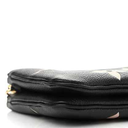 Louis Vuitton Empreinte Monogram Giant Double Zip Pochette Black Cream 8 of 9