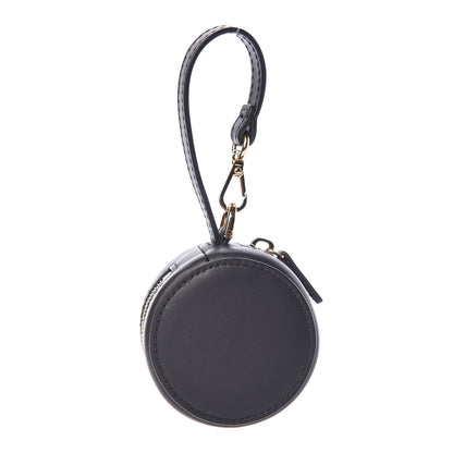 Fendi Vitello Century Nylon Bi-Color Stamp Patch Help Bag Charm Black Fragola 6 of 9