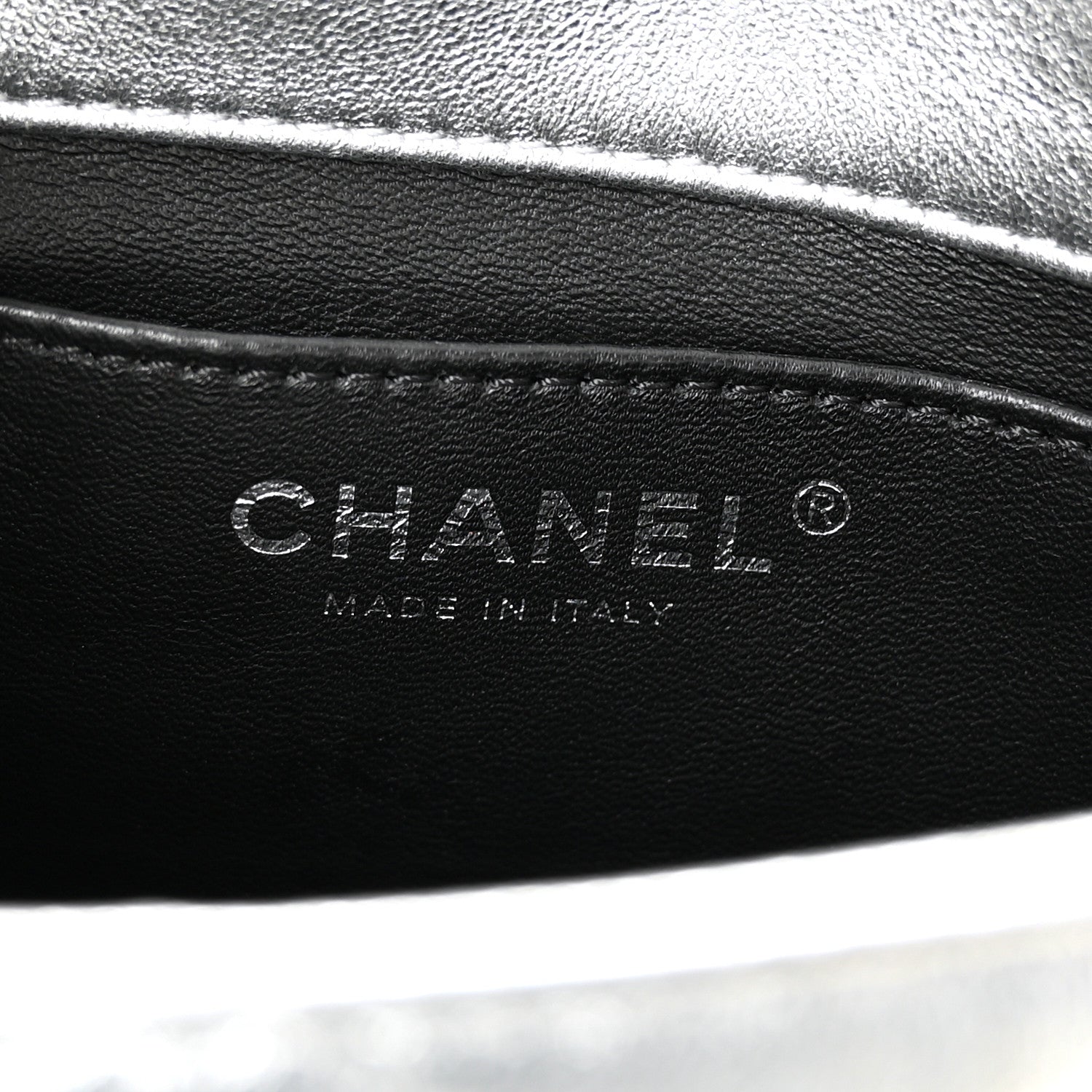 Chanel Metallic Lambskin Quilted Mini Chain Rows Flap Silver 6 of 10