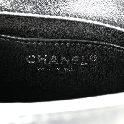 Chanel Metallic Lambskin Quilted Mini Chain Rows Flap Silver 6 of 10