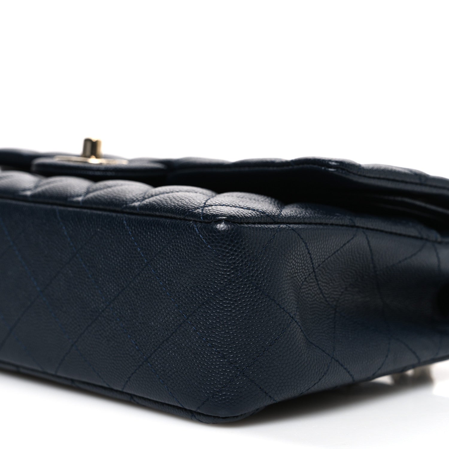 Chanel Caviar Quilted Medium Double Flap Navy 10 of 11
