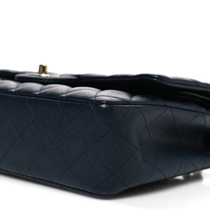 Chanel Caviar Quilted Medium Double Flap Navy 10 of 11
