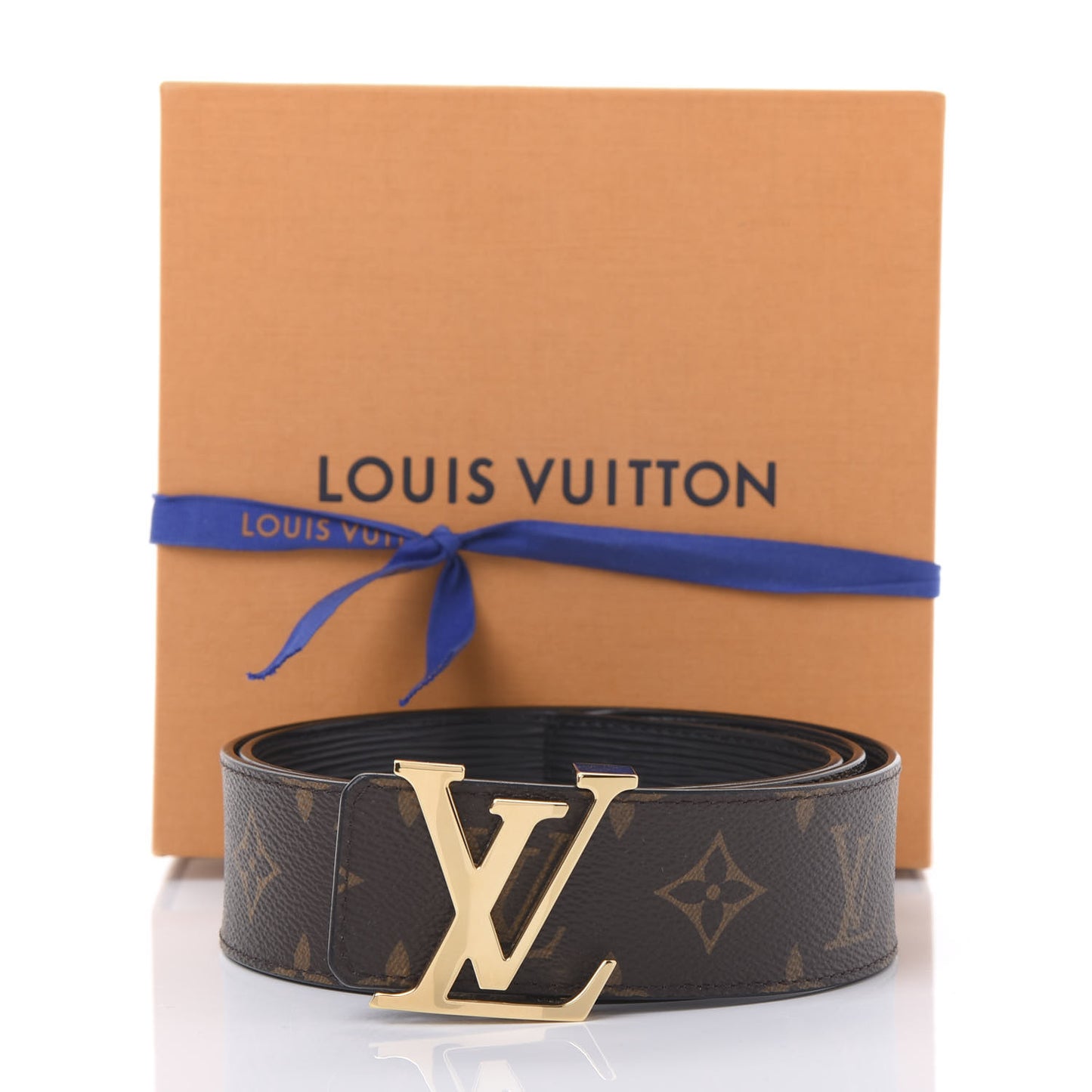 Monogram Epi LV Initiales Reversible Belt 85 34 Black