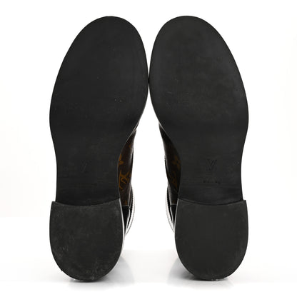Louis Vuitton Calfskin Monogram Wonderland Flat Ranger Boots 41 Black 6 of 12