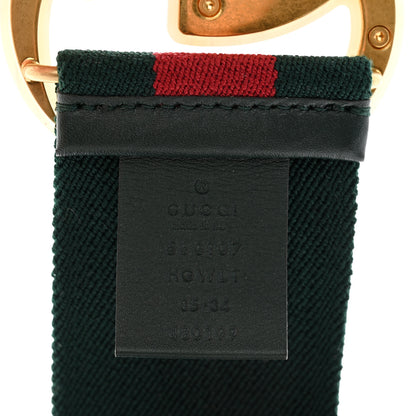 Gucci Web Elastic Plexiglass GG Marmont Belt 85 34 Red Green 3 of 6