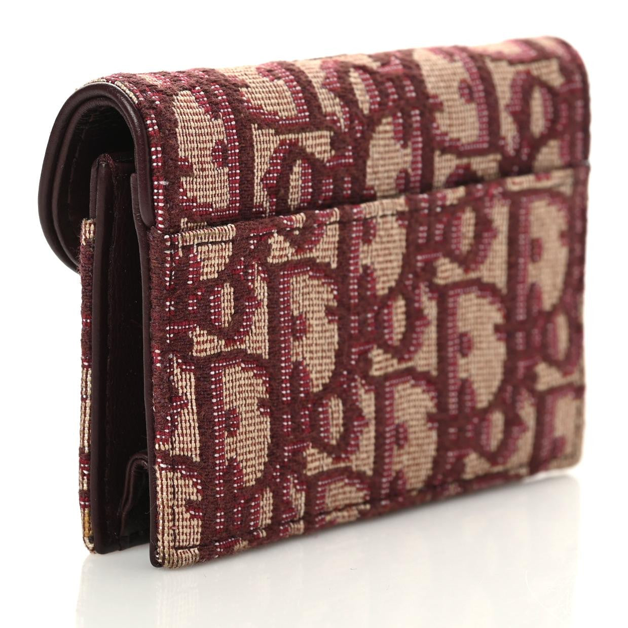 Oblique Saddle Card Holder Bordeaux