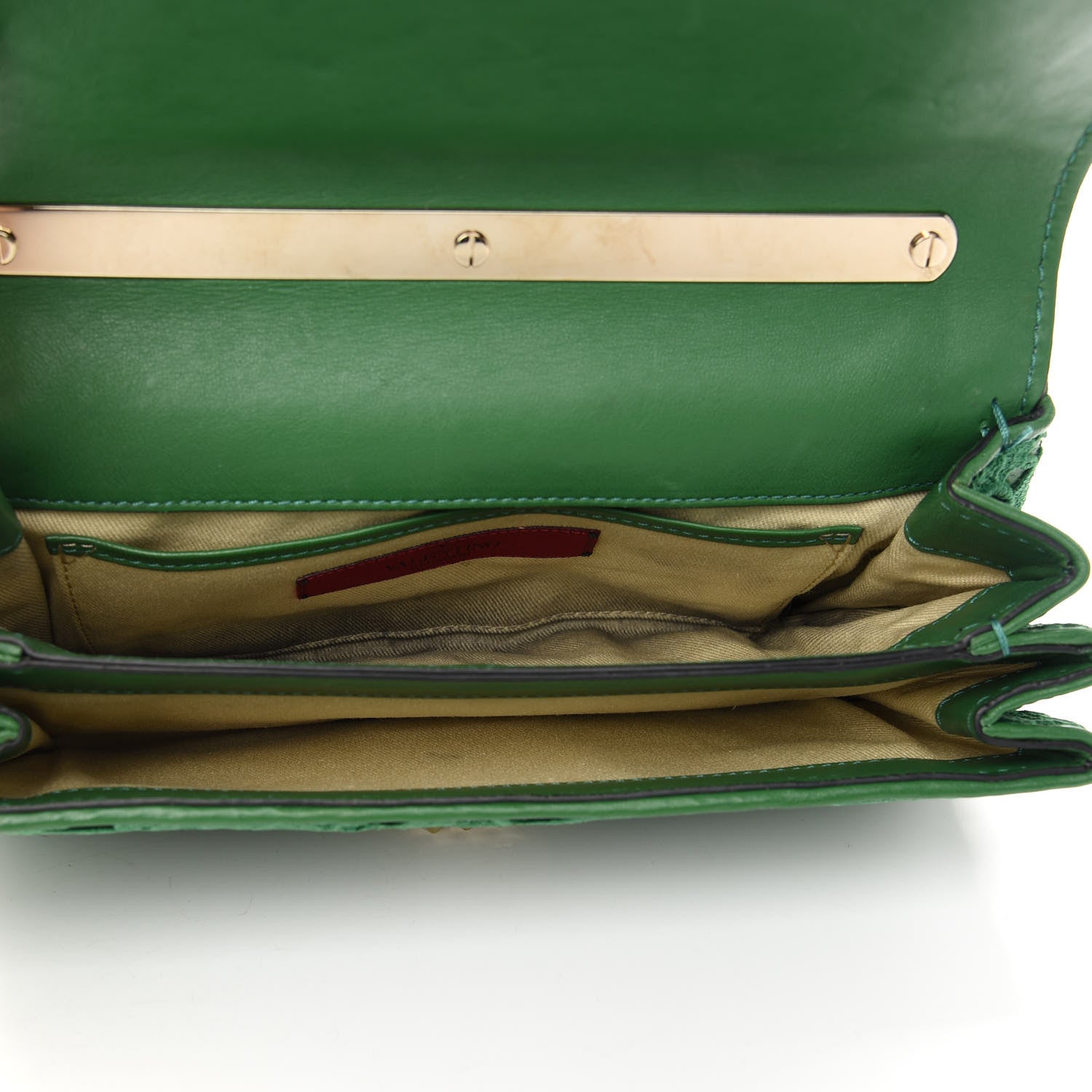 Valentino Garavani Nappa Lace Girello Flap Green 4 of 9