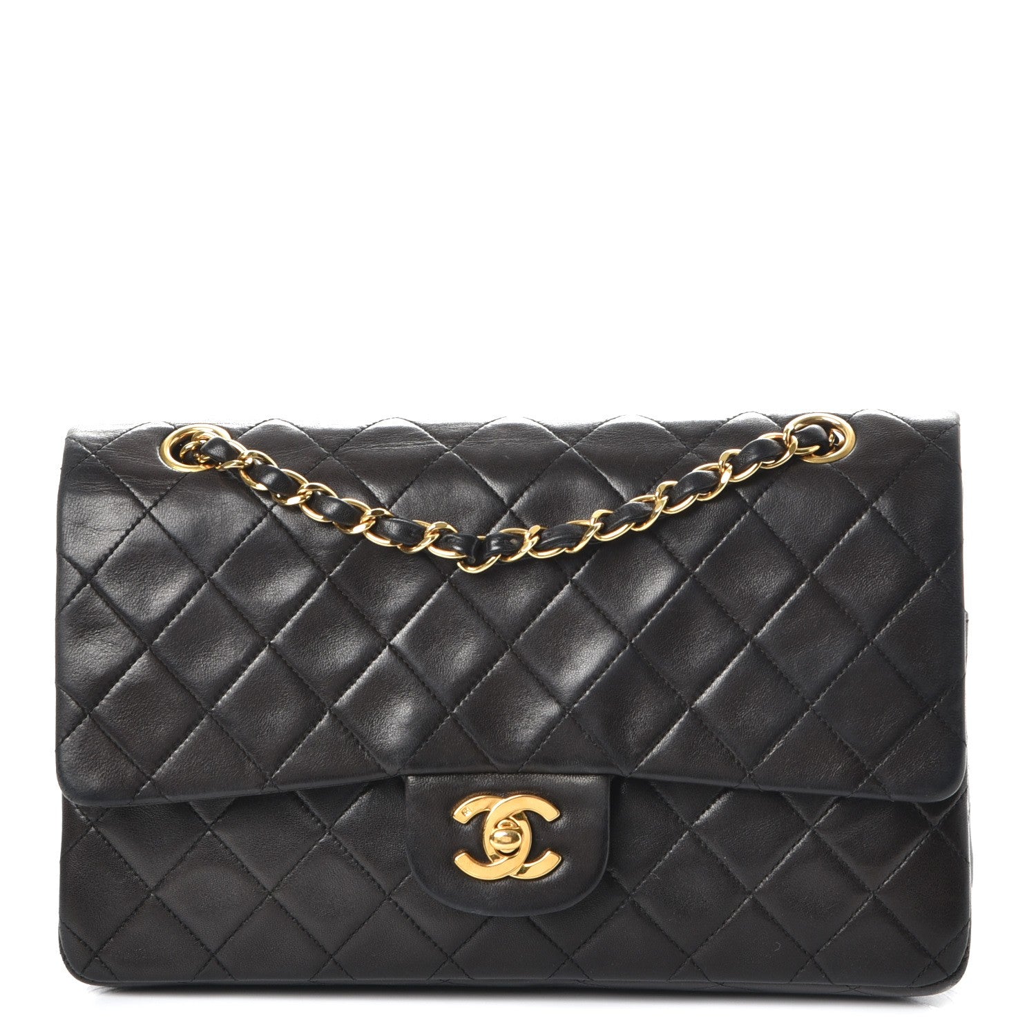 Chanel Lambskin Quilted Medium Double Flap Black 1 of 10