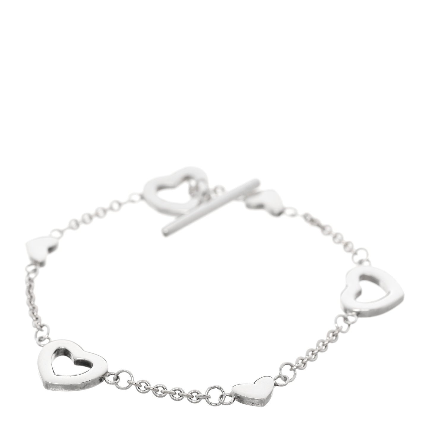 Sterling Silver Heart Toggle Bracelet