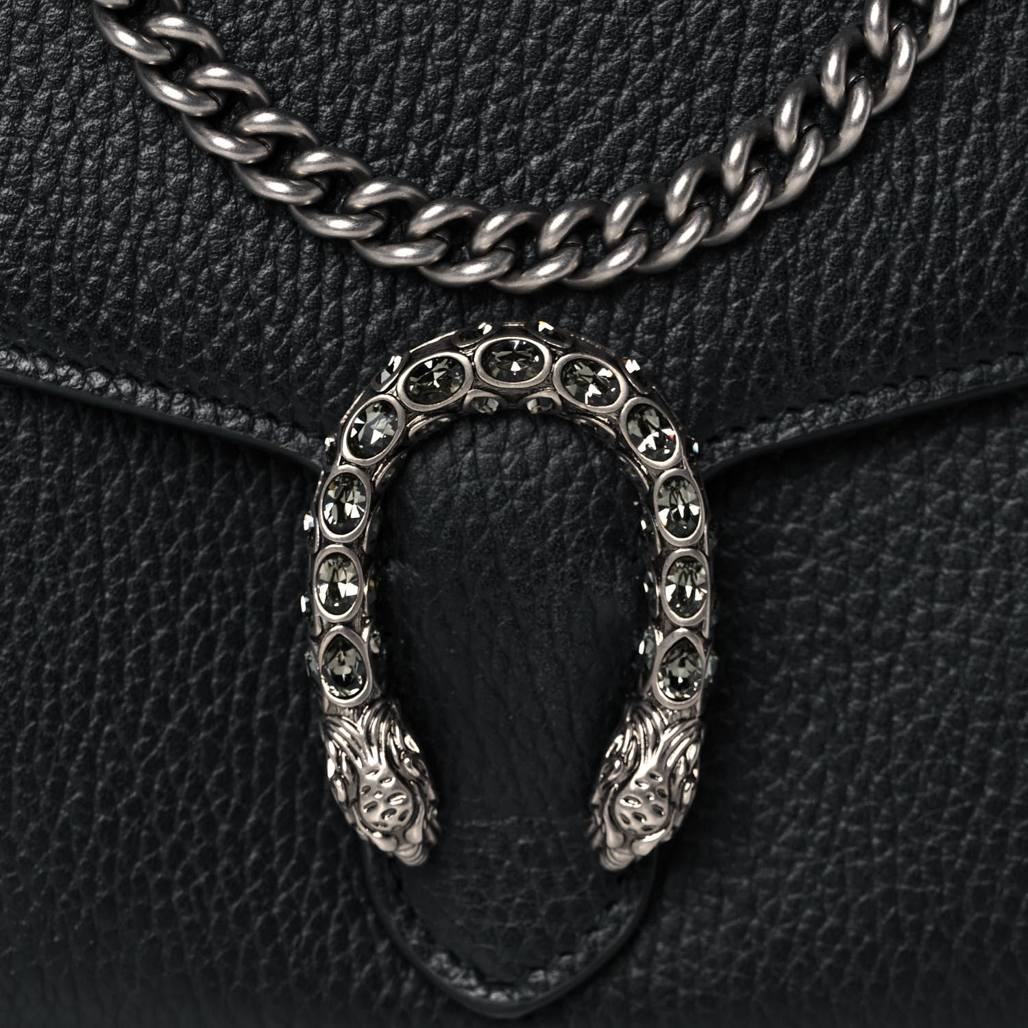 Gucci Calfskin Mini Dionysus Chain Wallet Black 7 of 12