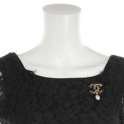 Chanel Glass Pearl CC Brooch Black 2 of 4