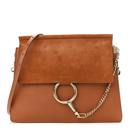 Chloe Suede Calfskin Medium Faye Shoulder Bag Caramel 1 of 11