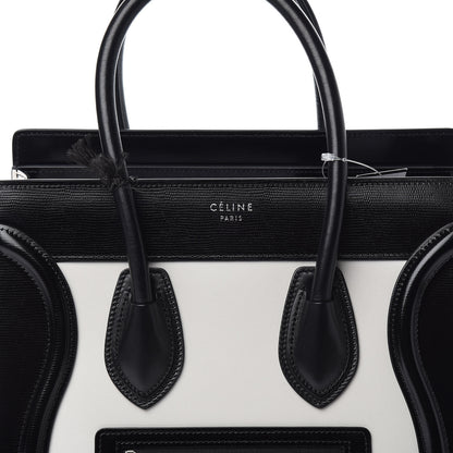 Celine Sleek Calfskin Micro Bi-Color Luggage Black White 6 of 8