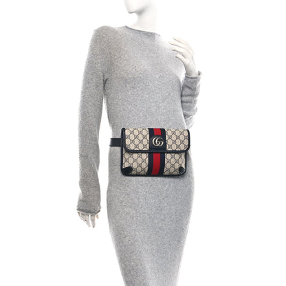 Gucci GG Supreme Monogram Web Small Ophidia Belt Bag 90 36 Beige Navy 2 of 10