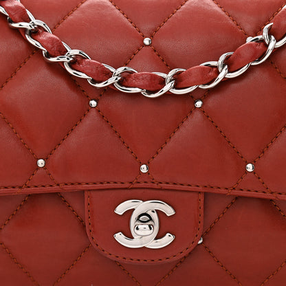 Chanel Lambskin Studded Medium Flap Orange 9 of 11
