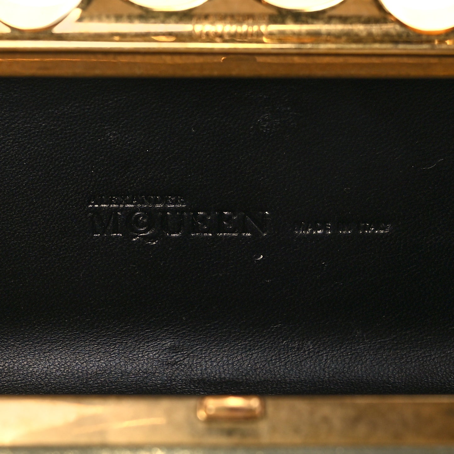 Metallic Lambskin Skull Knuckle Box Clutch Gold