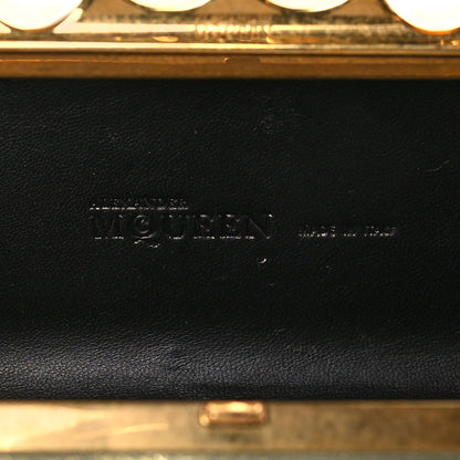 Alexander McQueen Metallic Lambskin Skull Knuckle Box Clutch Gold 6 of 10