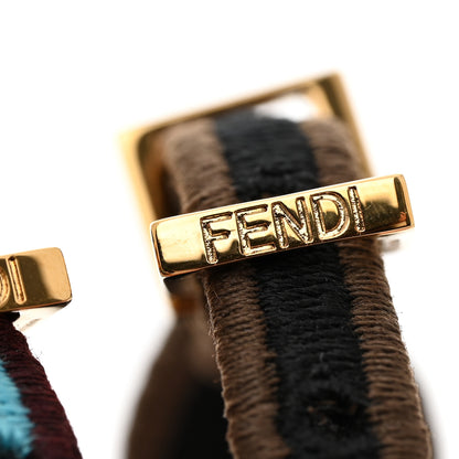Fendi Embroidered FF Bracelet Set of 2 Tobacco Cyber Blue 4 of 7