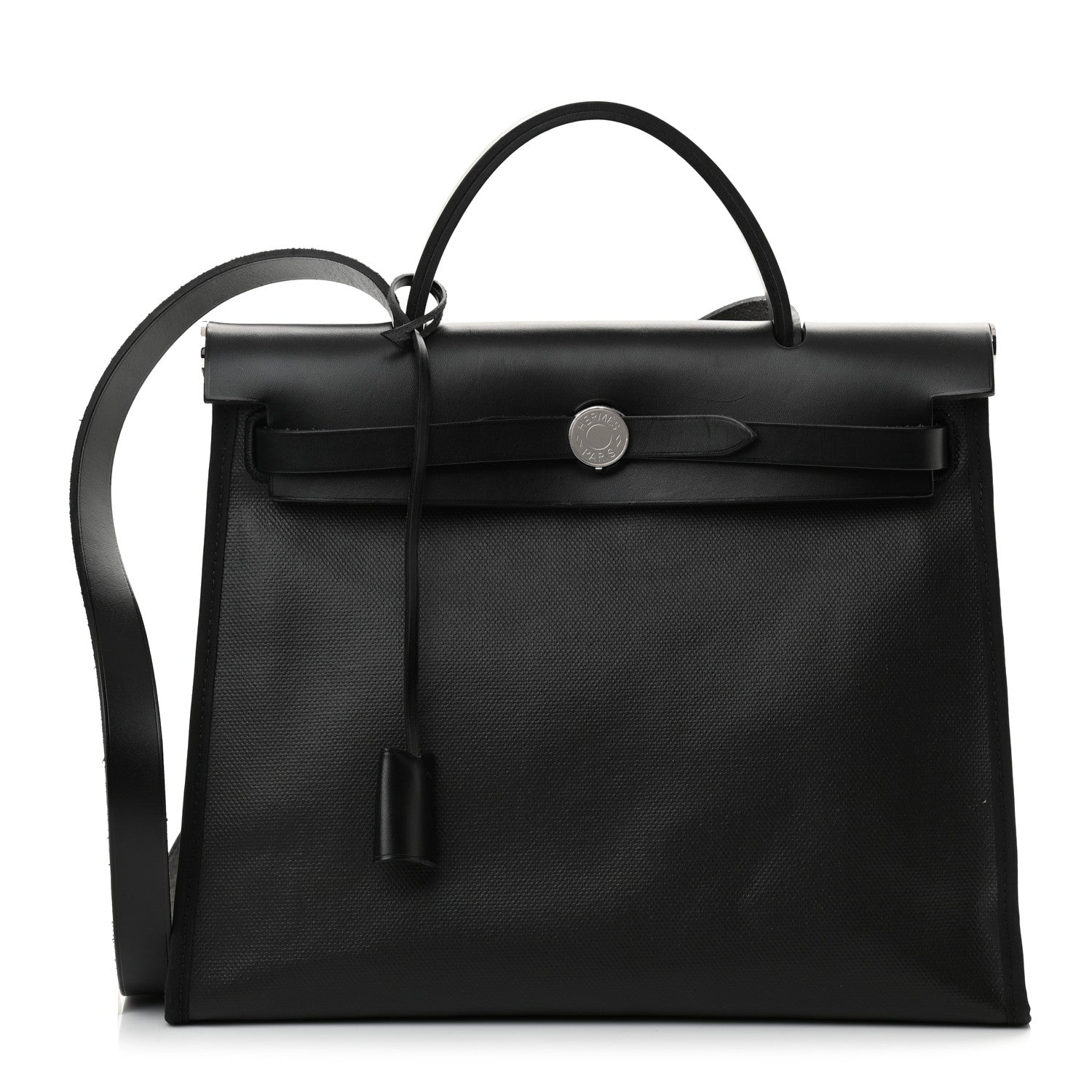 Hermes Toile H Berline Vache Hunter Herbag Zip PM 31 Black Ecru 3 of 13