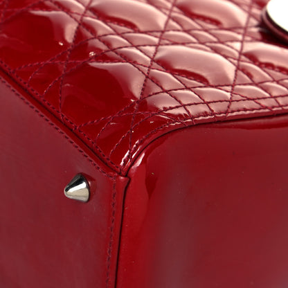 Christian Dior Patent Cannage Medium Lady Dior Red 10 of 13