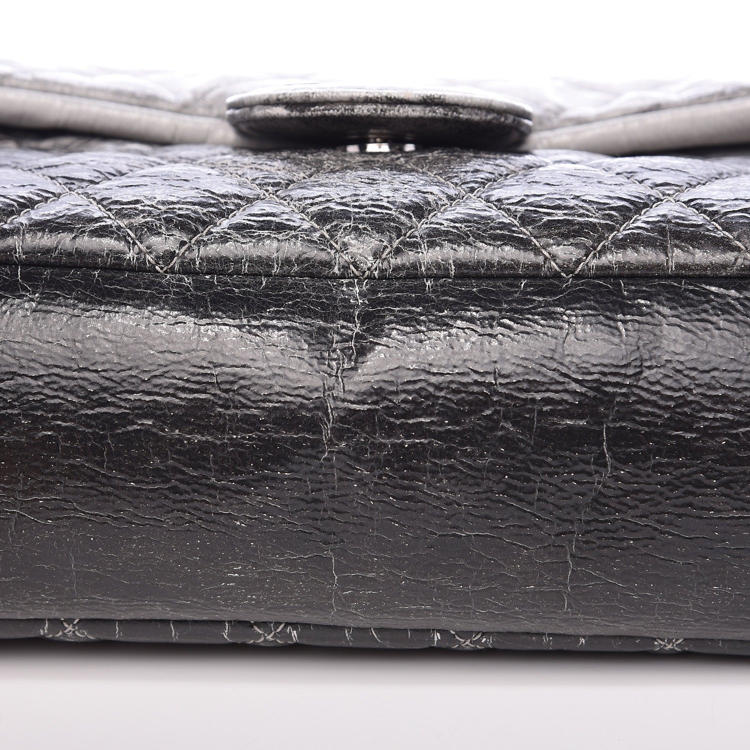 Chanel Vinyl Quilted Jumbo Melrose Degrade Flap Black 9 of 19
