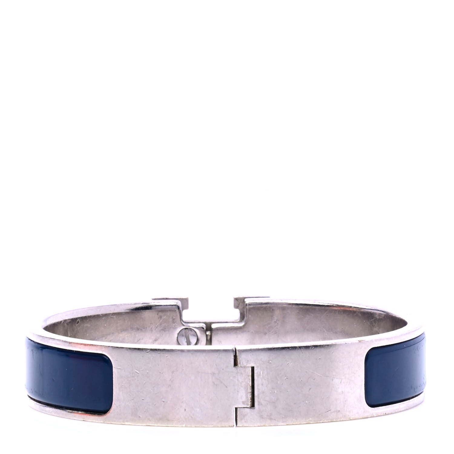Hermes Narrow Enamel Clic Clac H Bracelet PM Bleu De Genes 3 of 6