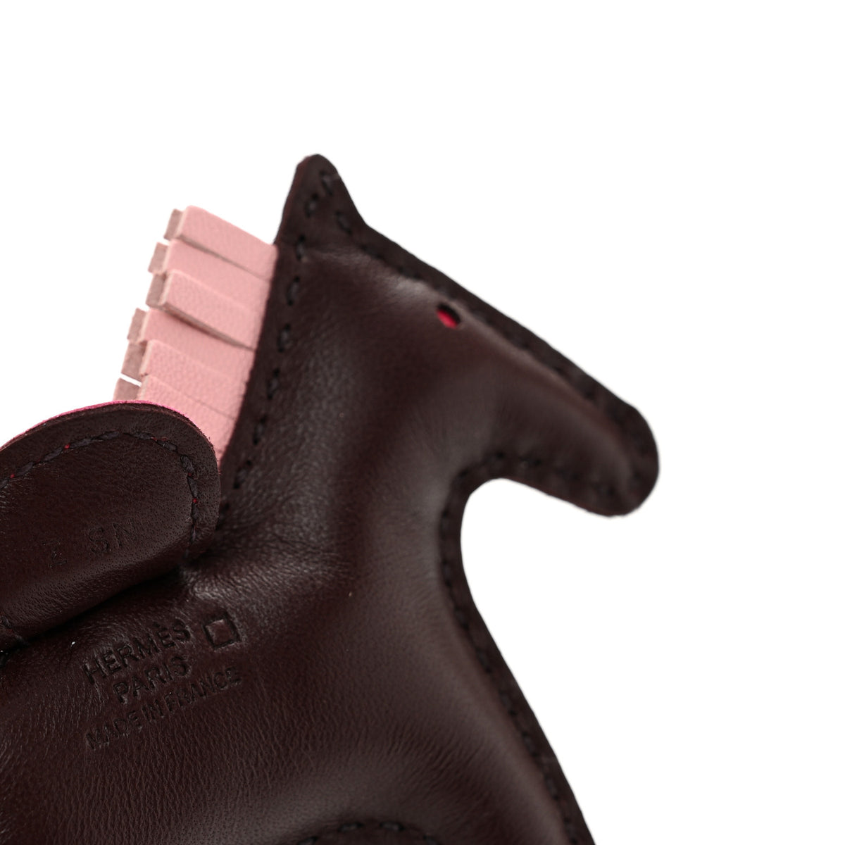 Milo Lambskin Matte Alligator Touch Grigri Rodeo Horse Bag Charm PM Rouge Sellier Framboise Rose Sakura