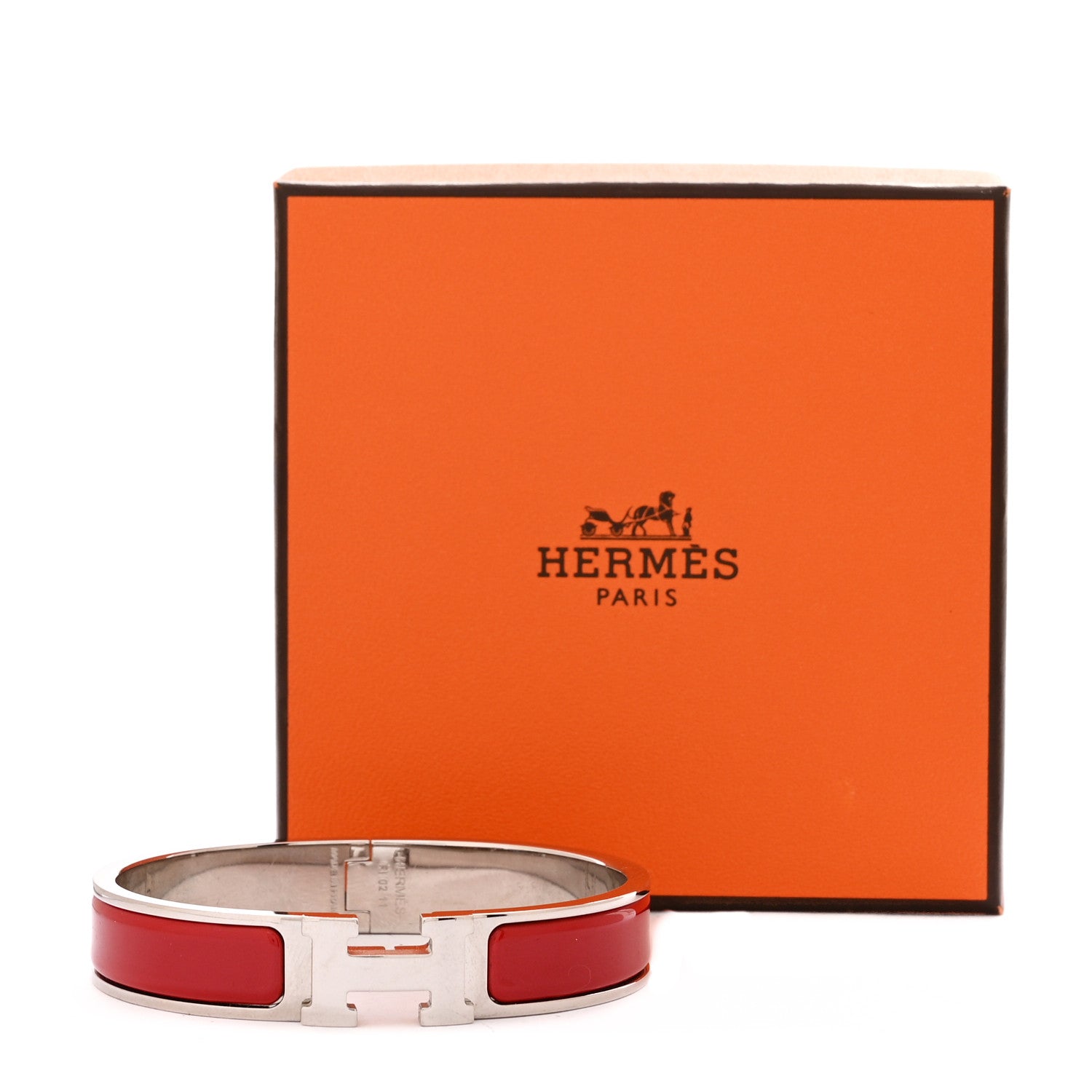 Hermes Enamel Narrow Clic Clac H Bracelet PM Red 5 of 5