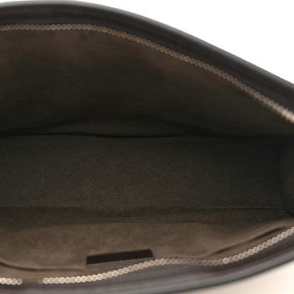 Gucci GG Supreme Monogram Selleria Calfskin Web New Web Cosmetic Case Beige Ebony Cocoa 5 of 7