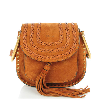 Chloe Suede Calfskin Braided Mini Hudson Shoulder Bag Caramel 1 of 7