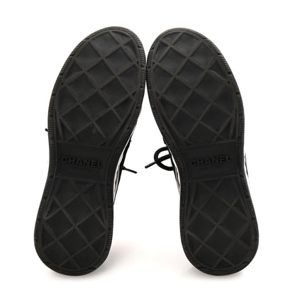 Chanel Suede Calfskin Nylon Grosgrain CC Sneakers 38.5 Black 6 of 11