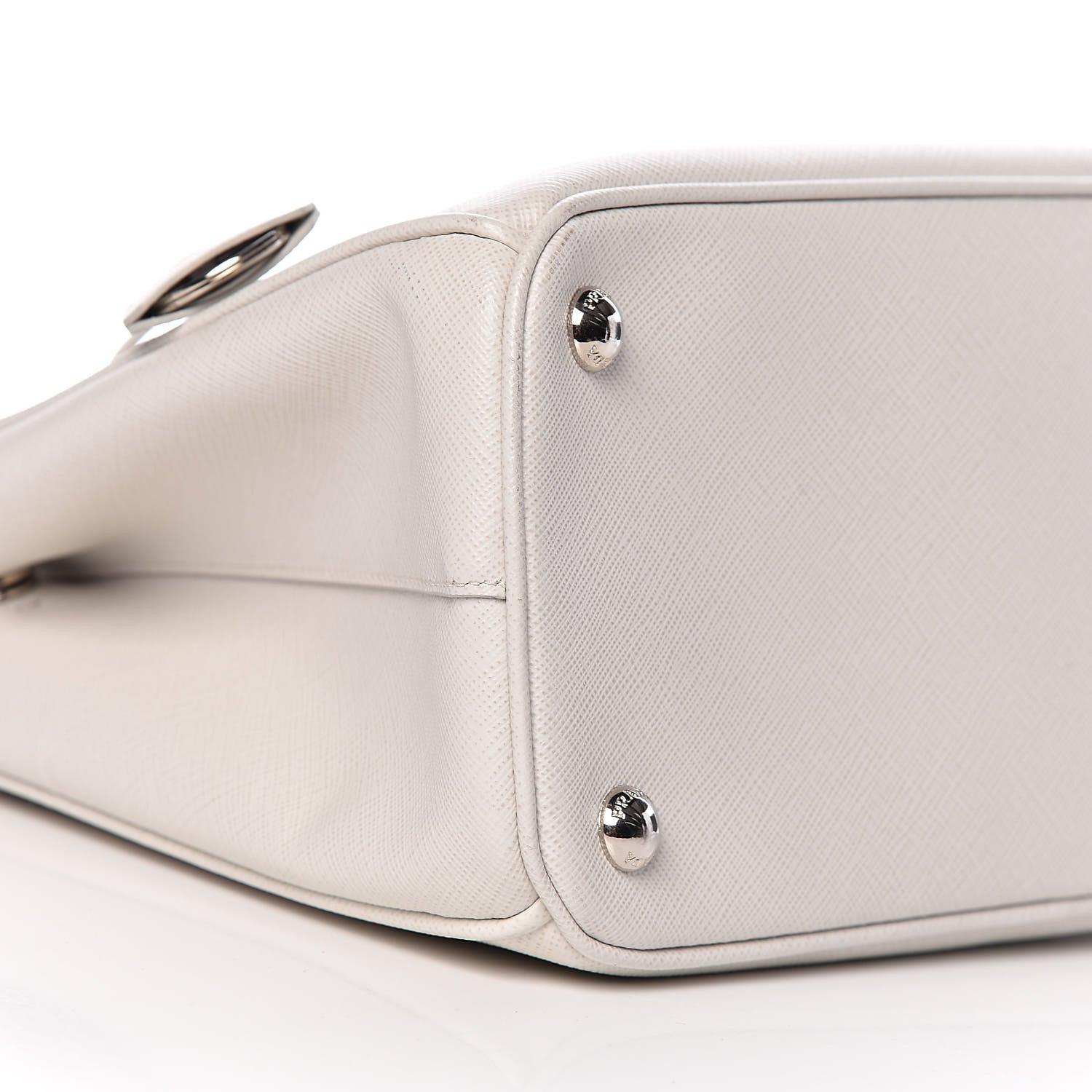 Prada Saffiano Lux Small Double Zip Tote Talco 9 of 10