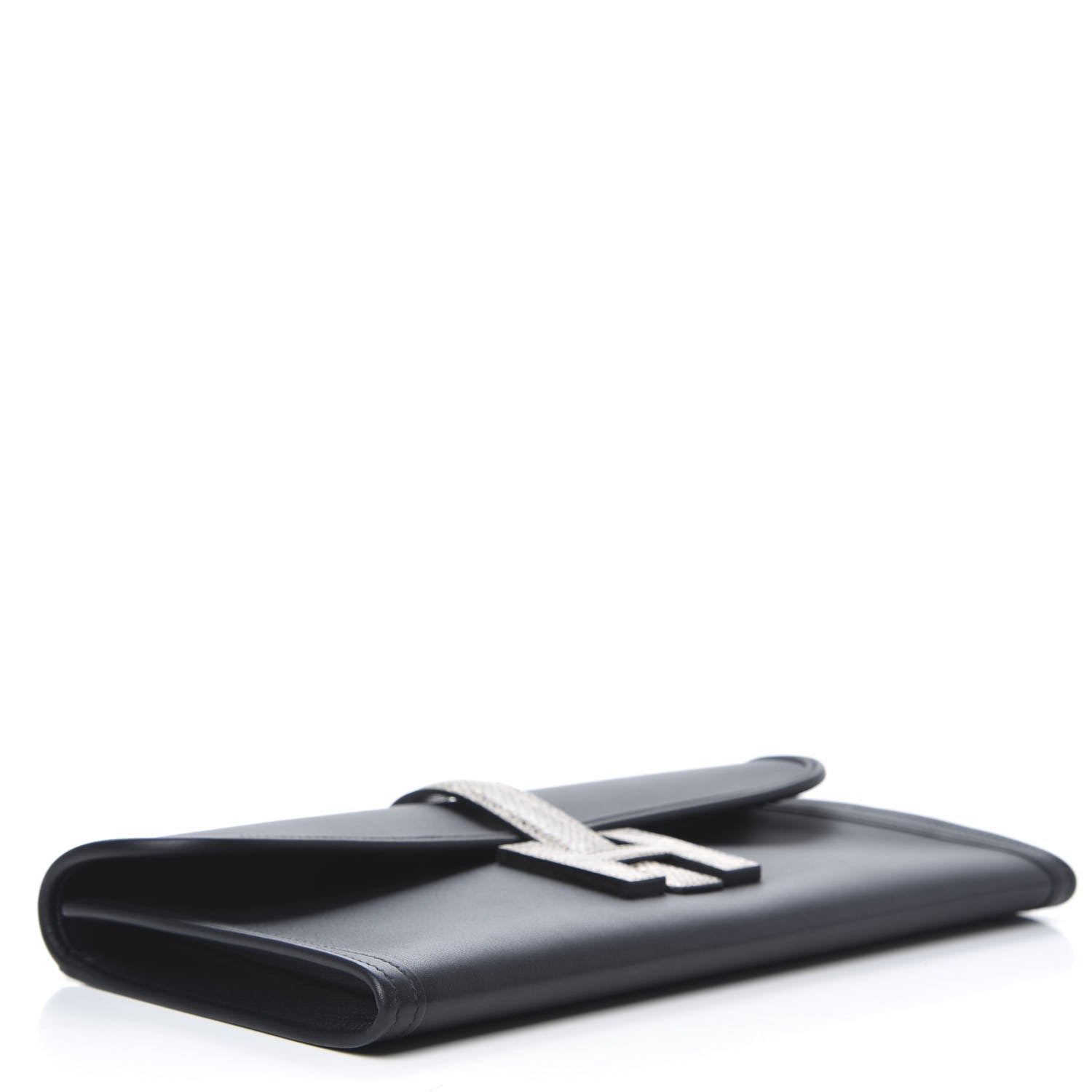 Hermes Swift Lizard Jige Elan Touch 29 Clutch Black Ombre 4 of 11