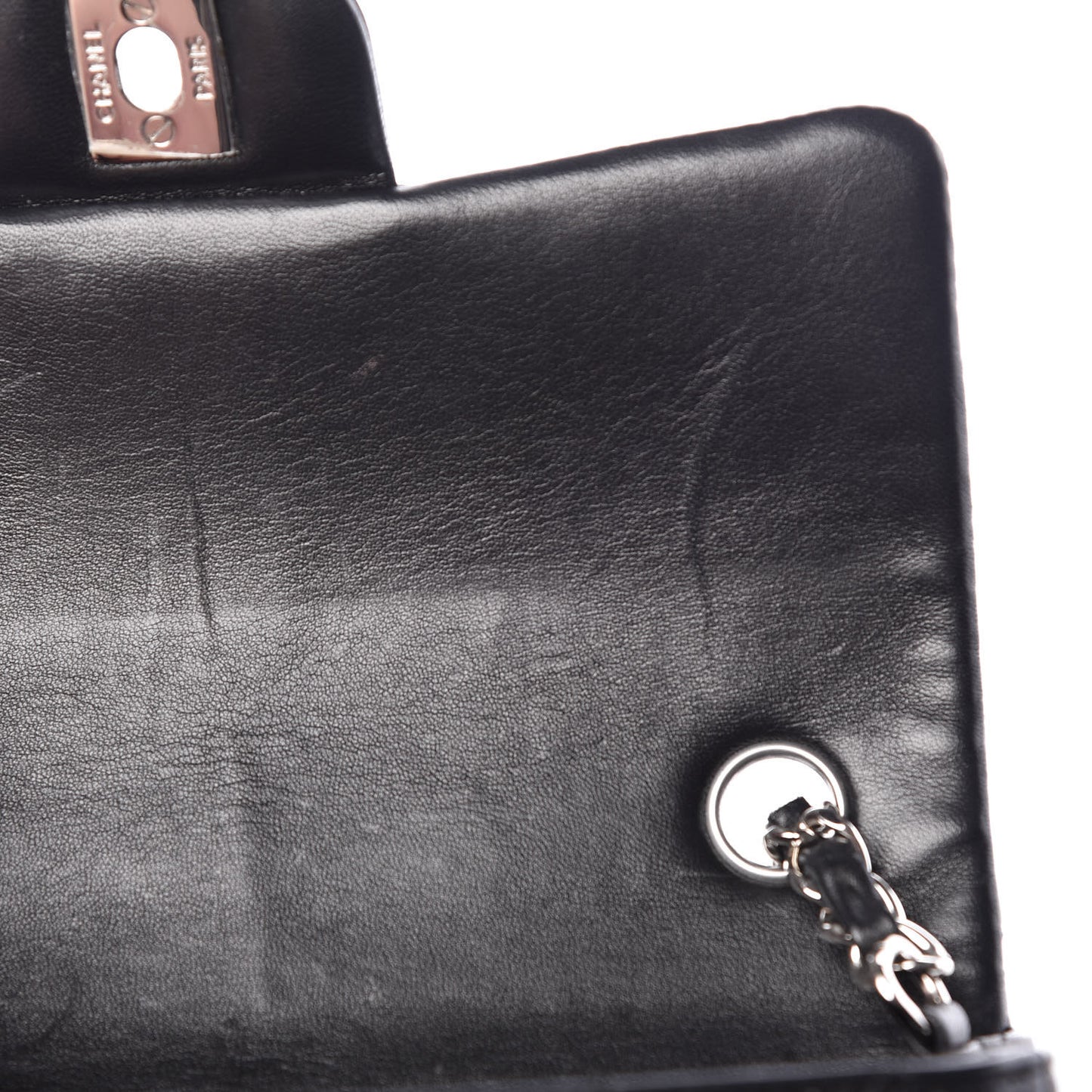 Lambskin Quilted Mini Rectangular Flap Black