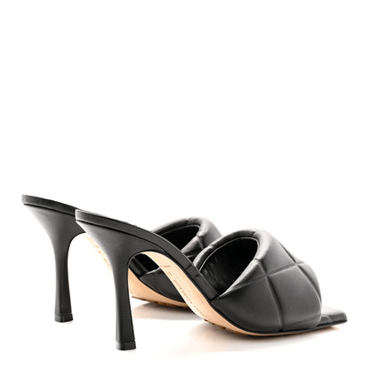Bottega Veneta Nappa Quilted Rubber Lido Mule Sandals 38 Black 4 of 15
