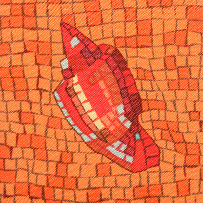 Hermes Silk Sea Shells Mosaic Twilly Orange 3 of 6