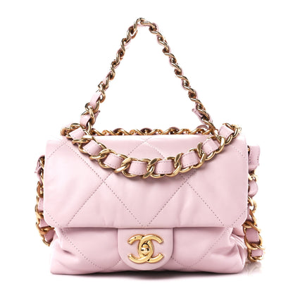 Chanel Lambskin Quilted Small Chain Top Handle Flap Rose Clair 1 of 11