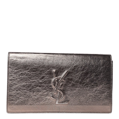 Saint Laurent Metallic Calfskin Monogram Large Belle De Jour Clutch Gold 1 of 11