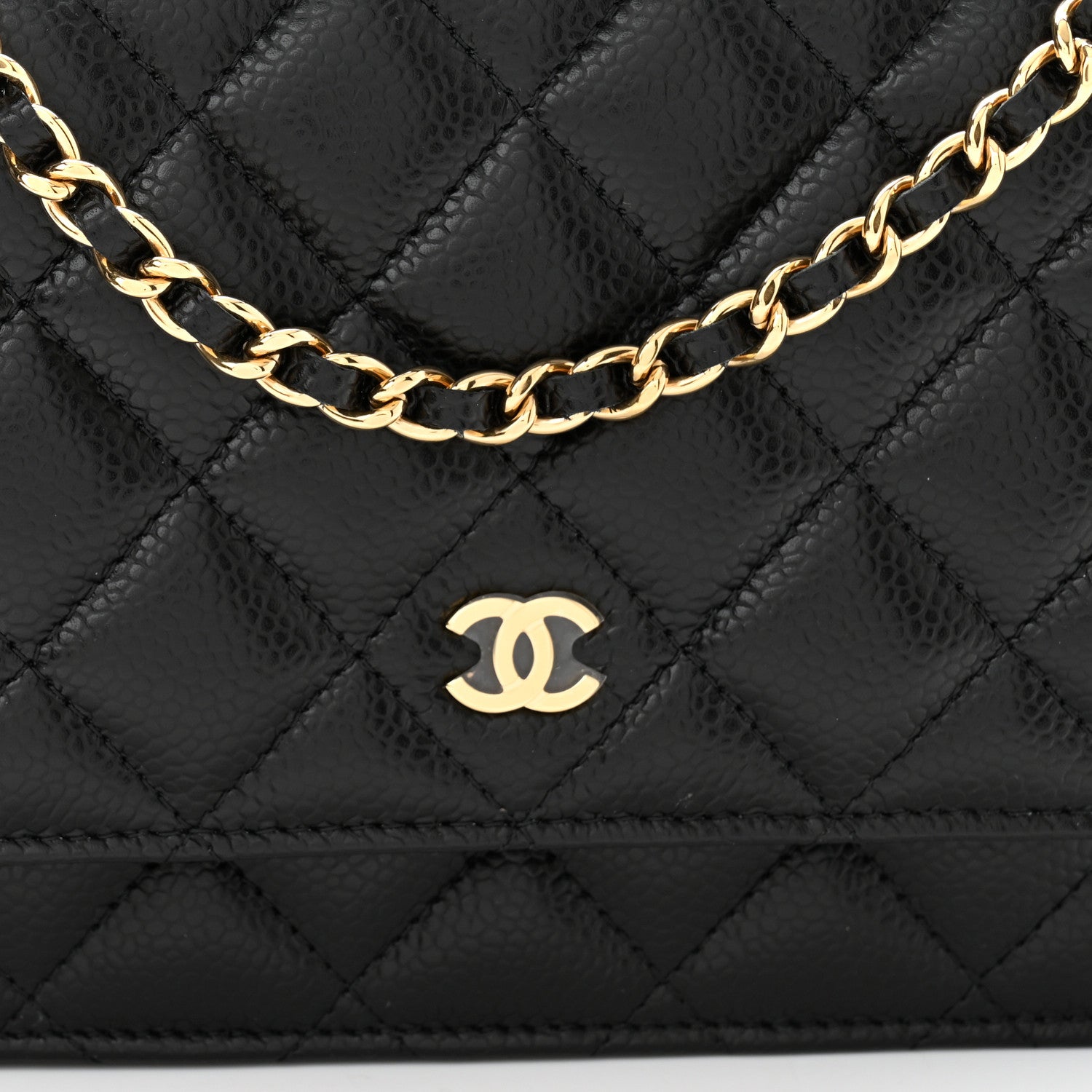 Chanel Caviar Quilted Wallet On Chain WOC Black 9 of 12