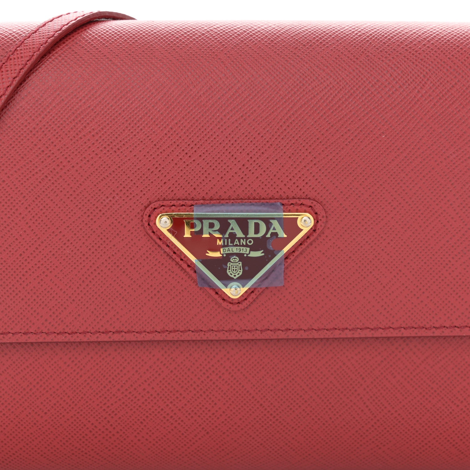 Prada Saffiano Wallet With Shoulder Strap Fuoco 8 of 11
