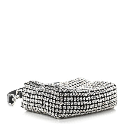 Alexander Wang Mesh Crystal Rhinestone Mini Heiress Pouch Black Silver 4 of 10