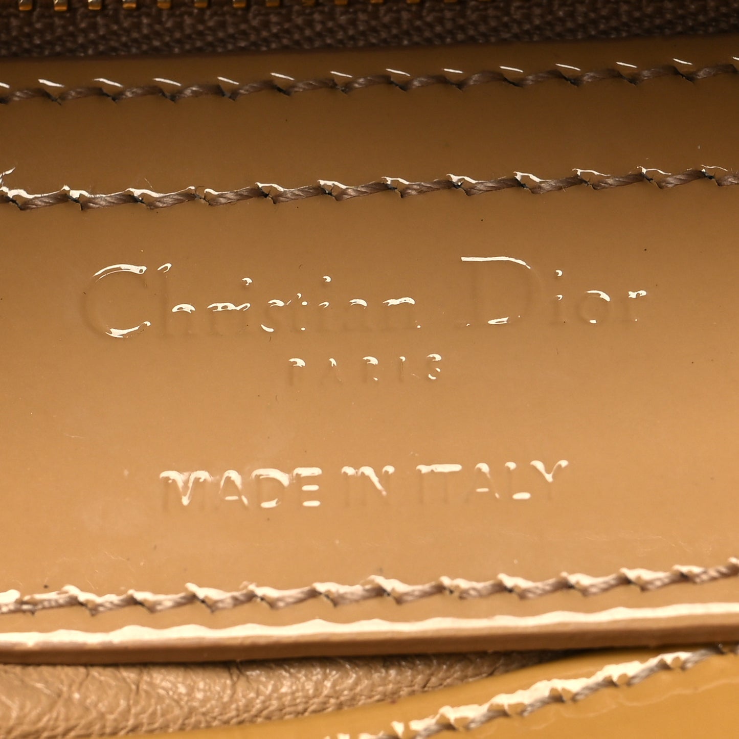 Patent Cannage Medium Lady Dior Beige