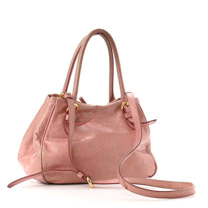 Miu Miu Vitello Shine Small Bow Shopping Tote Loto 2 of 14