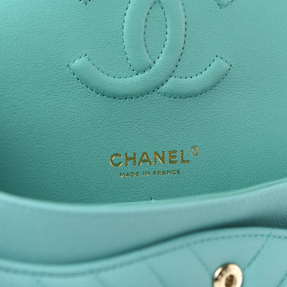 Chanel Caviar Flat Chevron Quilted Medium Double Flap Green 9 of 10