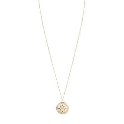 Chanel Medallion CC Quilted Pendant Necklace Gold 1 of 5