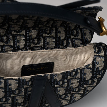 Christian Dior Oblique Mini Saddle Bag Blue 11 of 14