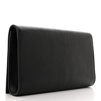 Saint Laurent Calfskin Monogram Large Belle De Jour Clutch Black 3 of 7
