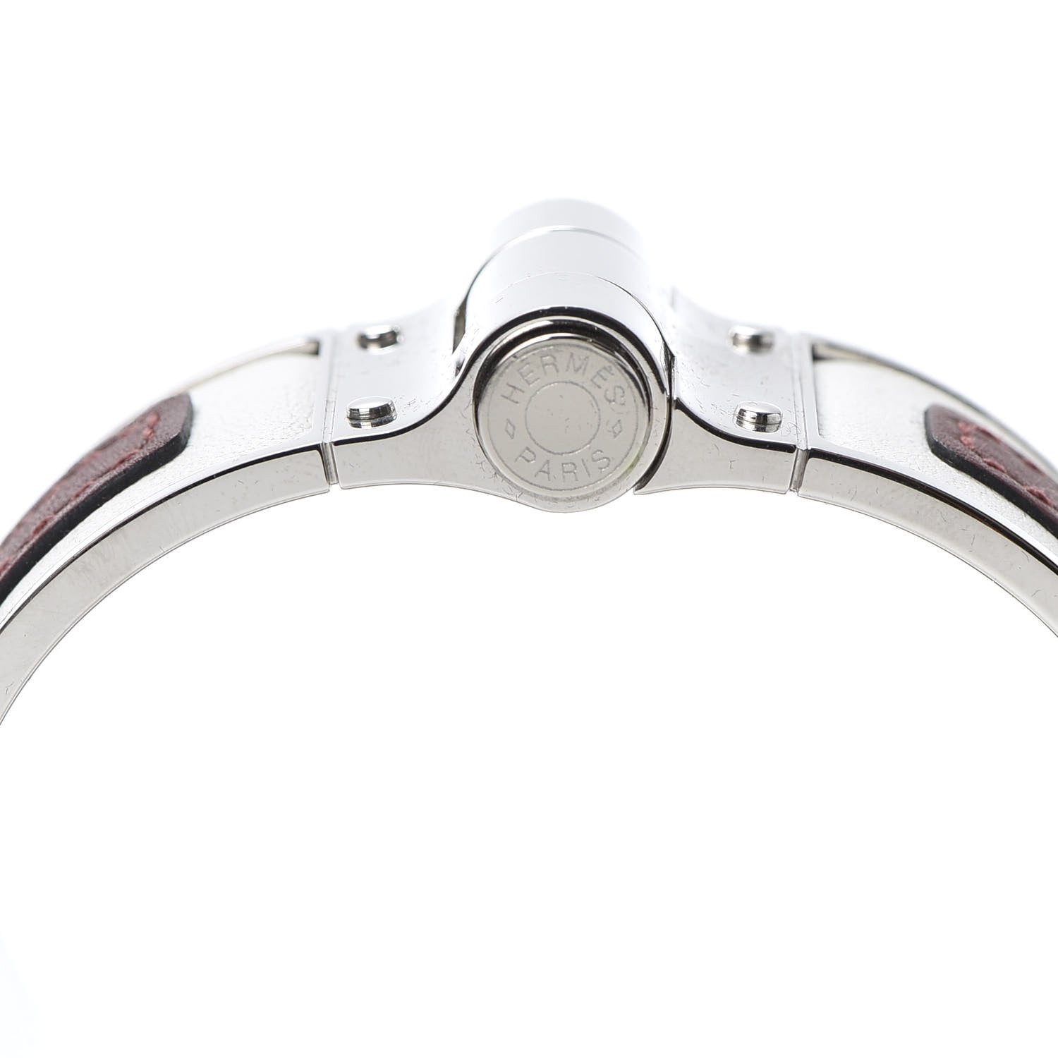 Hermes Swift Calfskin Uni Wide Equestre Hinged Bracelet S Rouge H White 3 of 4