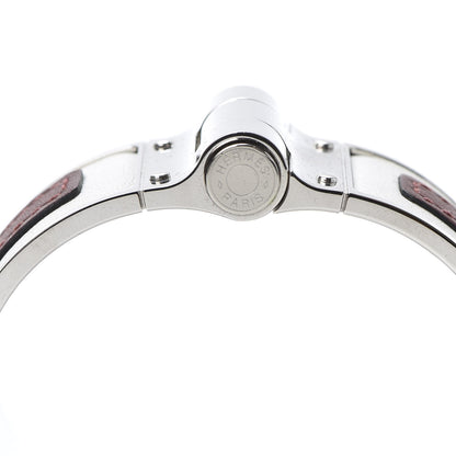 Hermes Swift Calfskin Uni Wide Equestre Hinged Bracelet S Rouge H White 3 of 4