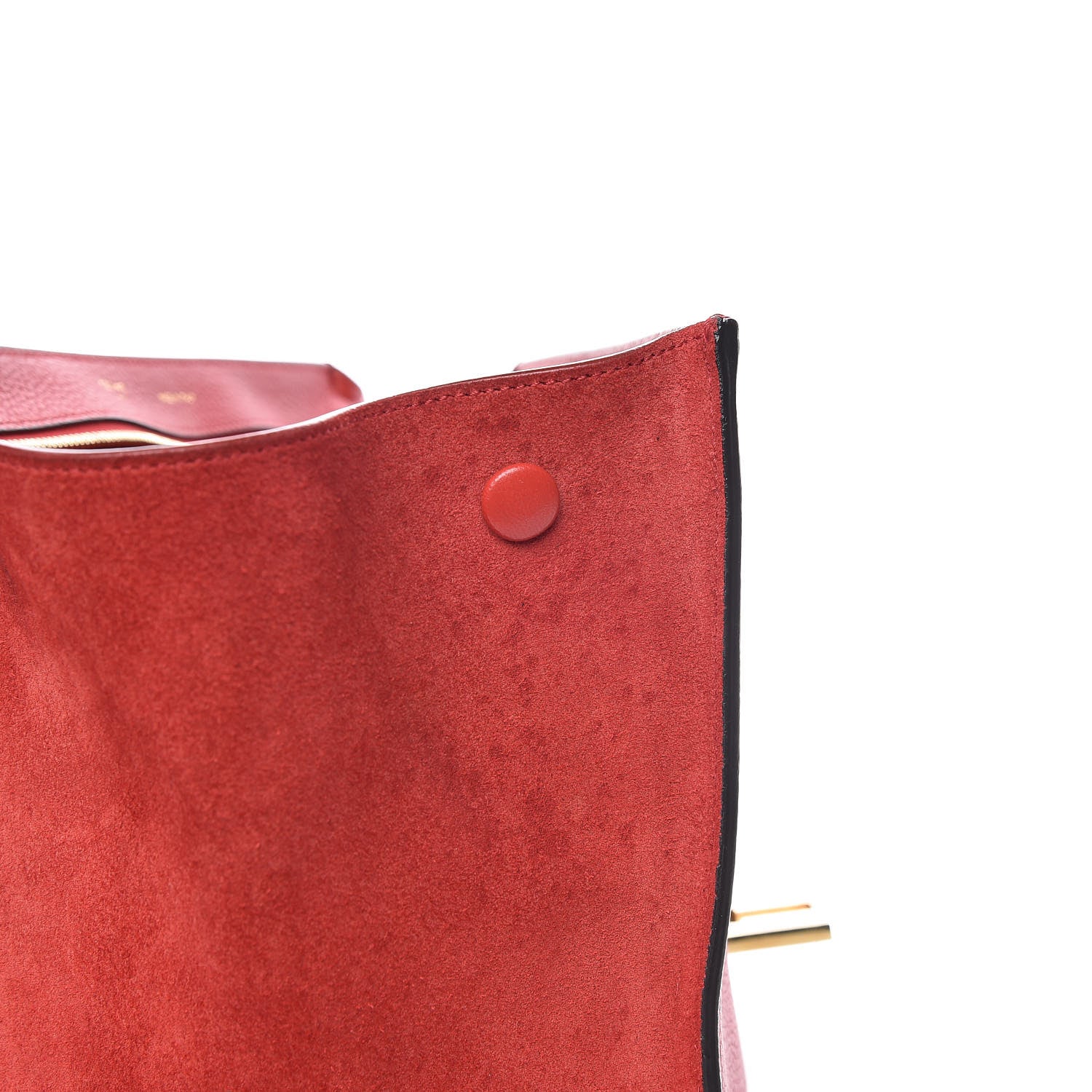 Celine Drummed Calfskin Suede Small Trapeze Coquelicot 14 of 16